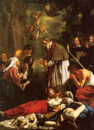 St. Macaire of Ghent Tending the Plague- Stricken 1673