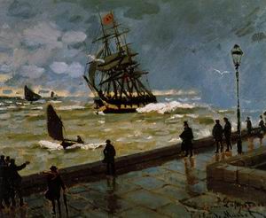 The Jetty of Le Havre in Rough Westher 1867