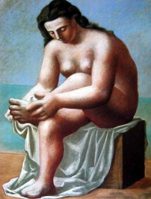 Seated Bather Drying Her Feet