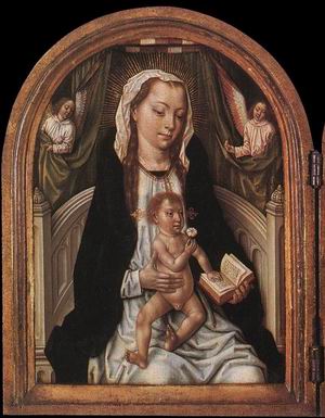 Diptych with the Virgin and Child and Three Donors (left) 1486