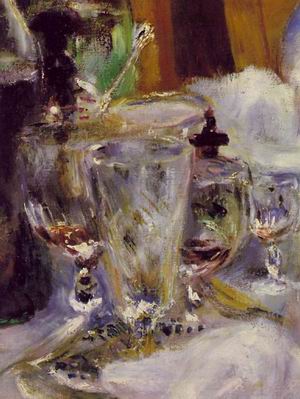 The Luncheon of the Boating Party (DETAIL OF glasses on table) 1881