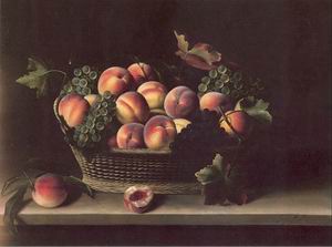 Basket with Peaches and Grapes 1631