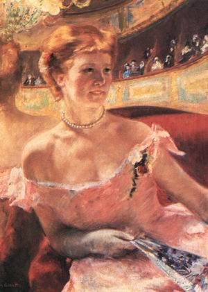 Lydia in a Loge Wearing a Pearl Necklace 1879