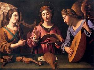 St Cecilia with Two Angels 1620-25
