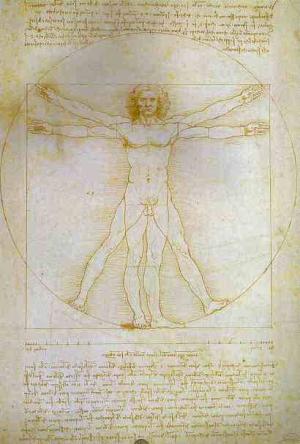 The Proportions of the Human Figure (Vitruvian Man). 1490