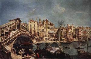 The Rialto Bridge from the Riva del Vin c. 1740
