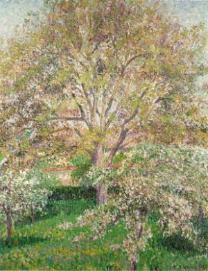 The Walnut and Apple Trees in Bloom at Eragny 1895