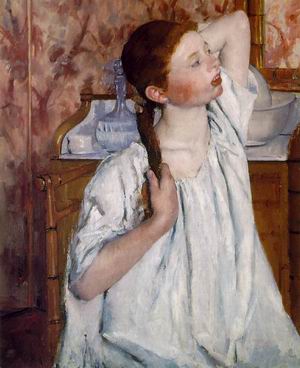 Girl Arranging Her Hair 1886