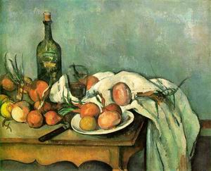 Still Life with Onions and Bottle 1895-1900