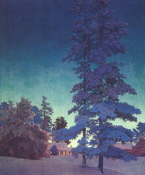Winter Night Landscape (Two Tall Pines), study, 1956-58