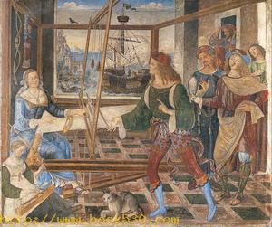 Penelope at the Loom and her Suitors 1509