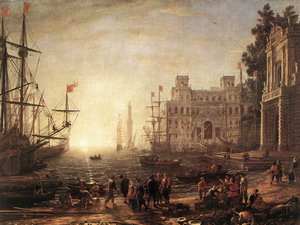 Port Scene with the Villa Medici 1637