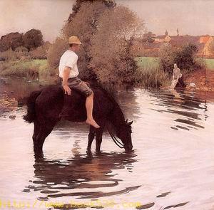 Young Peasant Taking his Horse to the Watering Hole 1891