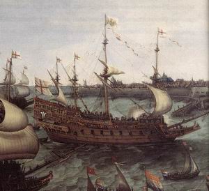 The Arrival at Vlissingen of the Elector Palatinate Frederick V ( detail) c. 1632