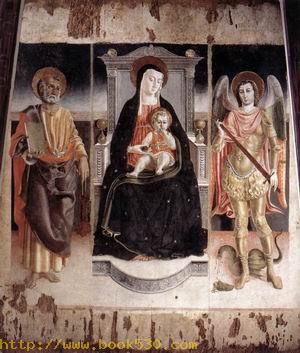 Madonna Enthroned with the Infant Christ, St Peter and St Michael 1472