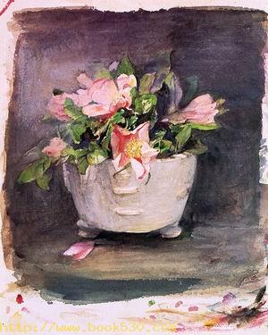 Wild Roses in an Antique Chinese Bowl 1880