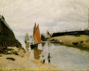 Breakwater at Trouville, Low Tide.1870