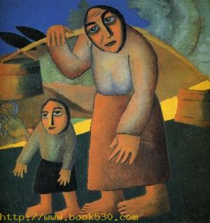 Peasant Woman with Buckets and a Child 1912