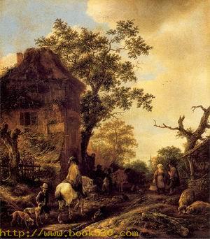 The Outskirts of a Village with a Horseman 1640-50