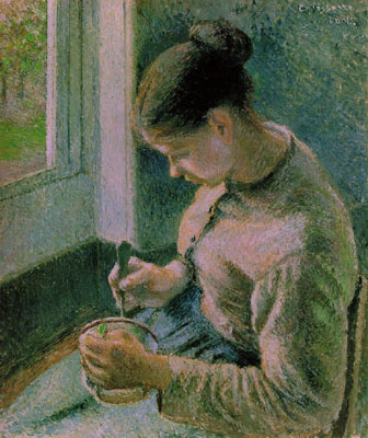 Peasant Girl Drinking her Coffee