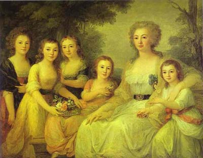 Portrait of Countess A. S. Protasova with Her Nieces