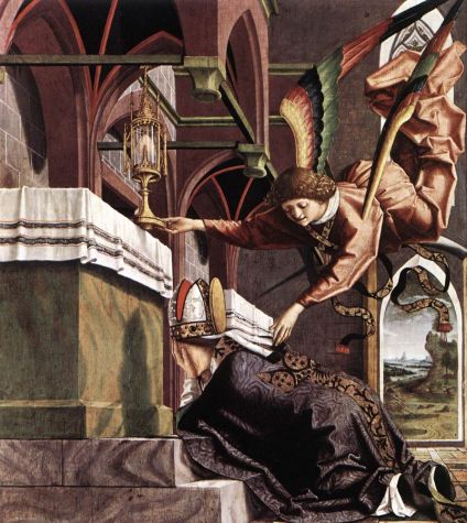 Michael Pacher - Altarpiece of the Church Fathers - Vision of St Sigisbert