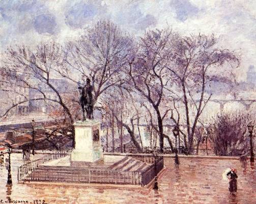 Camille Pissarro - Pont-Neuf, the Statue of Henri IV - Afternoon, Rain