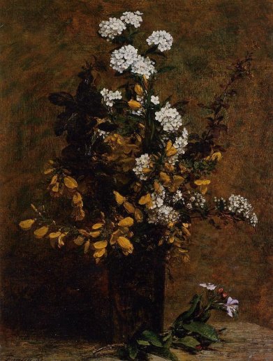 Henri Fantin-Latour - Broom and Other Spring Flowers in a Vase