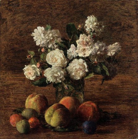 Henri Fantin-Latour - Still Life - Roses and Fruit
