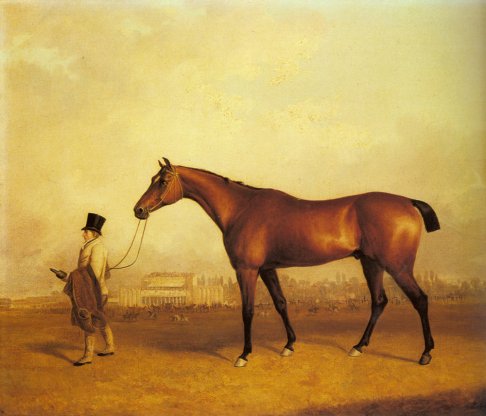 John Ferneley - Emlius, Winter of the Derby, held by a Groom at Doncaster