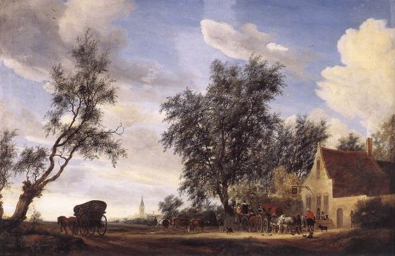 Salomon van Ruysdael - Halt at an Inn