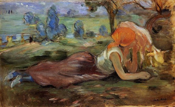 Berthe Morisot - Shepherdess Laying Down 1