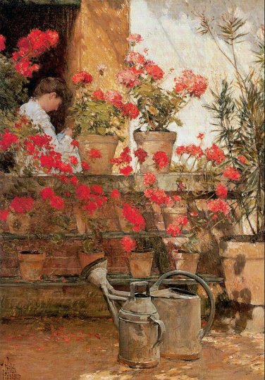 Childe Hassam - Geraniums 1888