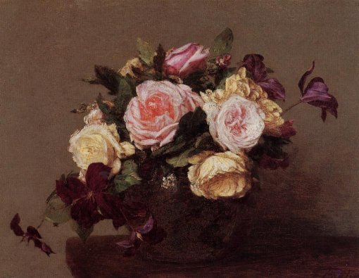 Henri Fantin-Latour - Roses and Clematis