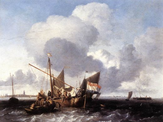 Ludolf Backhuysen - Ships on the Zuiderzee before the Fort of Naarden