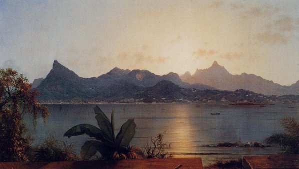 Martin Johnson Heade - Sunset - Harbor at Rio