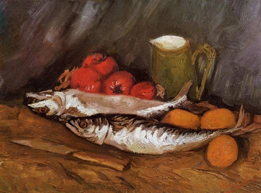 Vincent van Gogh - Still Life with Mackerels, Lemons and Tomatoes