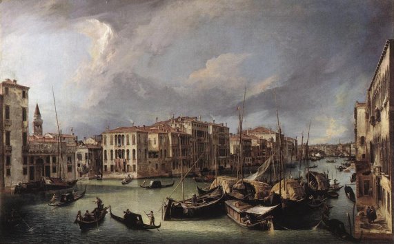 Giovanni Antonio Canal Canaletto - The Grand Canal With The Rialto Bridge In The Background