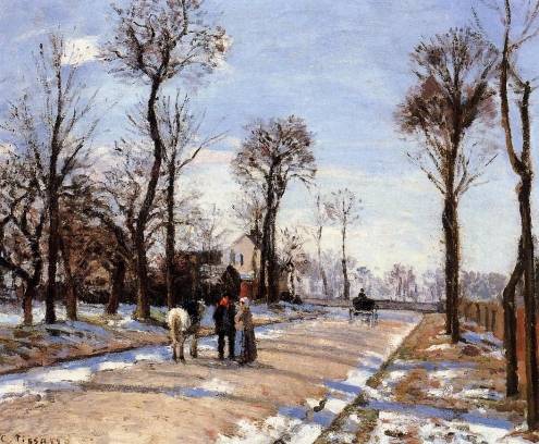 Camille Pissarro - Street - Winter Sunlight and Snow