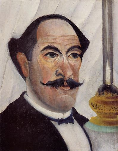 Henri Rousseau - Self Portrait with a Lamp