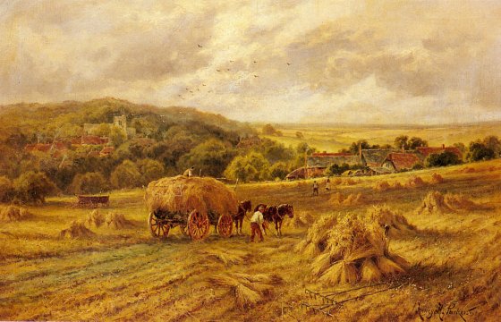 Henry Hillier Parker - Harvest Time Lambourne Berks
