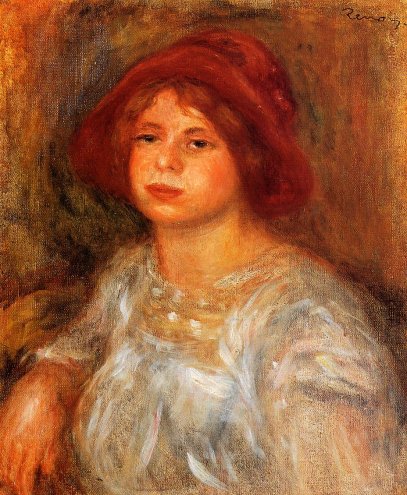 Pierre-Auguste Renoir - Young Girl Wearing a Red Hat