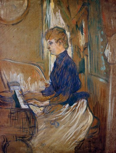 Toulouse Lautrec - At the Piano - Juliette Pascal in the Salon of the Chateau d