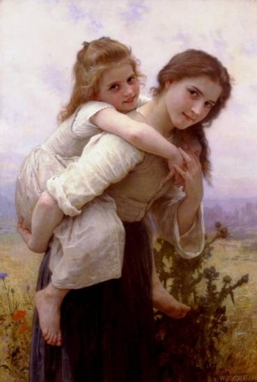 William Adolphe Bouguereau - Not too Much to Carry