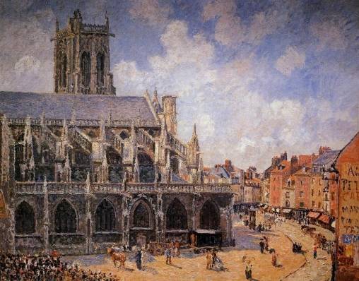 Camille Pissarro - The Church of Saint-Jacques, Dieppe - Morning Sun