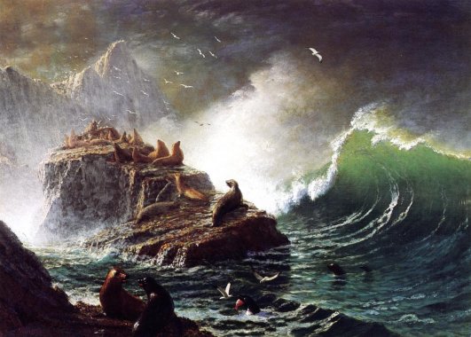 Albert Bierstadt - Seals On The Rocks Farallon Islands