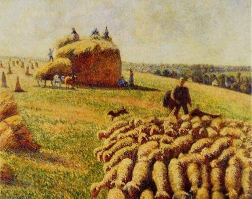 Camille Pissarro - Flock of Sheep in a Field after the Harvest