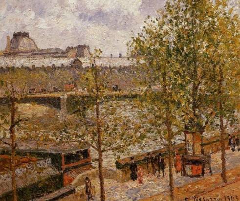 Camille Pissarro - The Louvre - Morning, Sun, Quai Malaquais