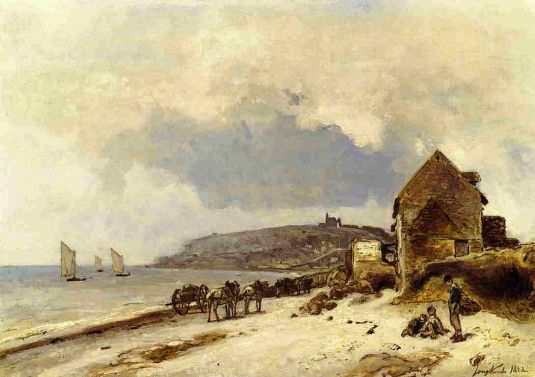 Johann-Barthold Jongkind - The Beach at Sainte-Adresse