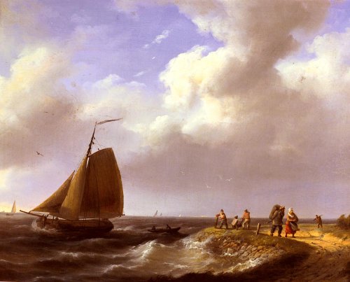 Johannes Hermanus Koekkoek - A Fresh Breeze off the Dutch Coast